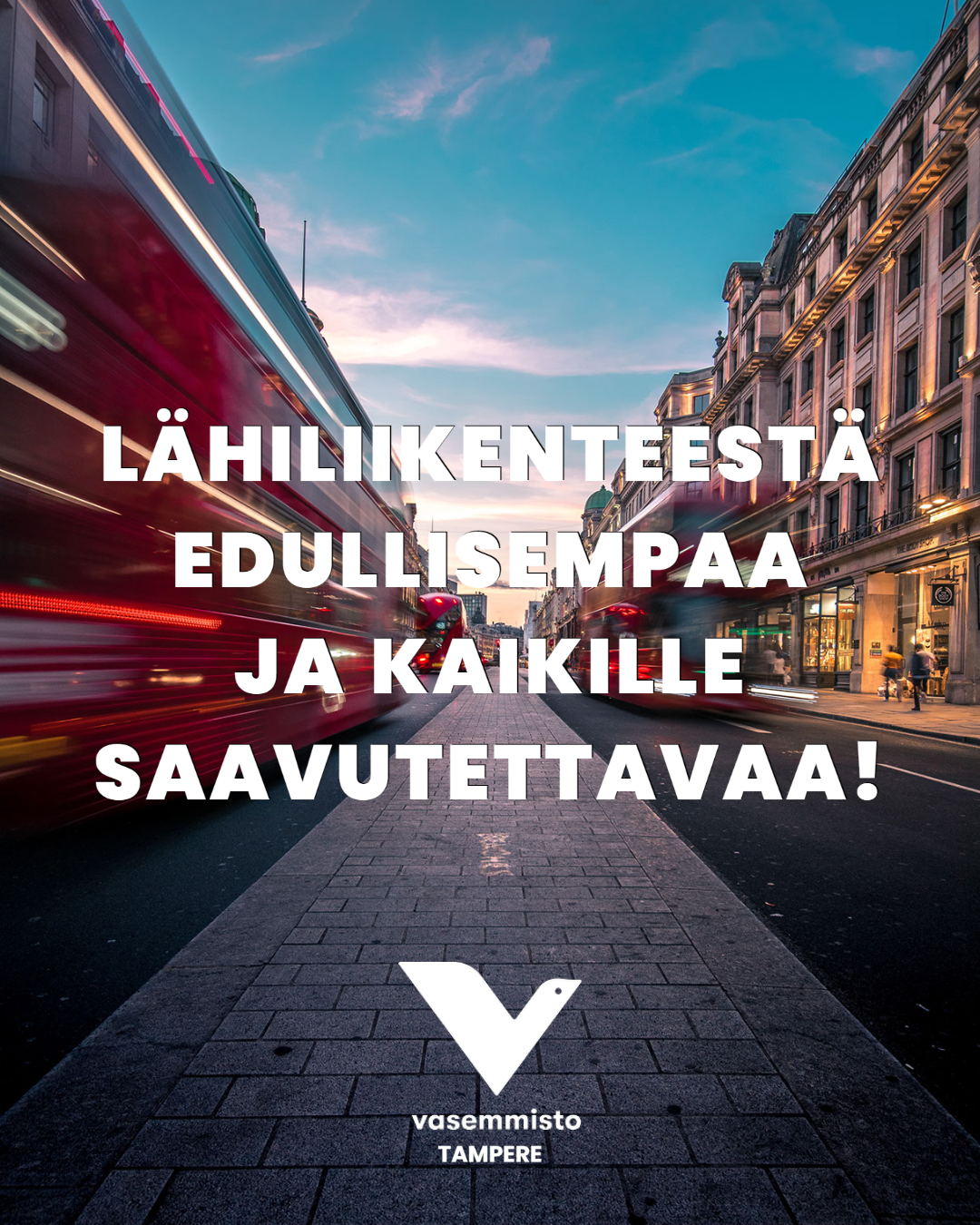 Tampereen Vasemmisto: Lähiliikennettä tulee kehittää edulliseksi ja aidosti houkuttelevaksi vaihtoehdoksi!